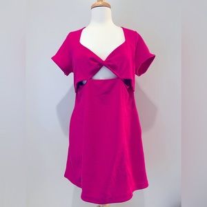 New with Tags Maeve Anthropologie Body Con Cut-Out Hot Pink Dress size Large